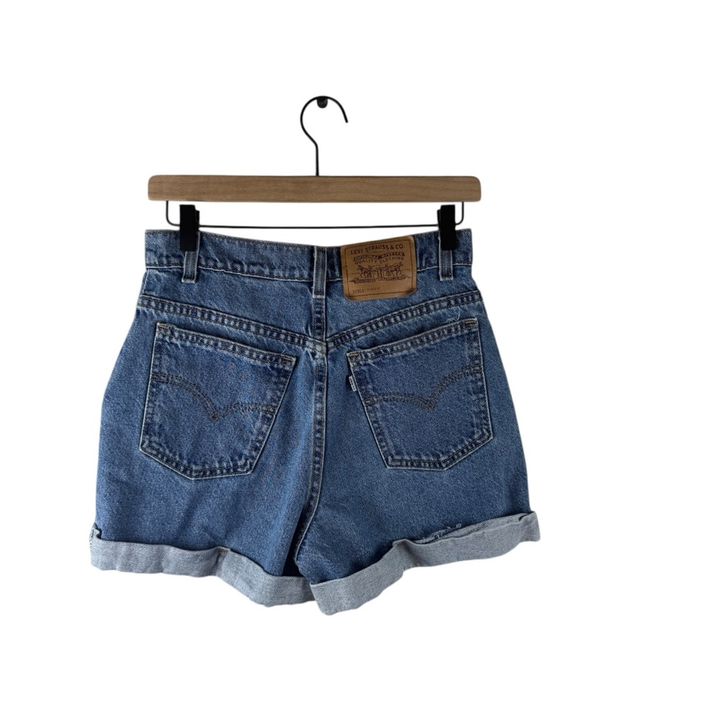 Vintage 90s Levis 910 Womens 9 Junior Classic Fit Distressed Denim Jean Shorts - Picture 4 of 8